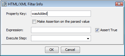 HTML/XML Filter Info dialog