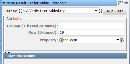 Parse Result Set for Value window