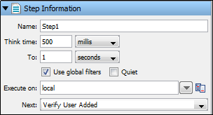 Step Information editor