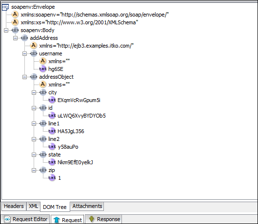Web Service Execution (XML) step Response tab DOM Tree tab
