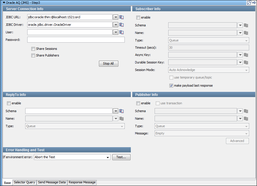 Oracle AQ (JMS) step