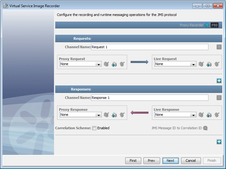 Screen capture of proxy recorder setup page.