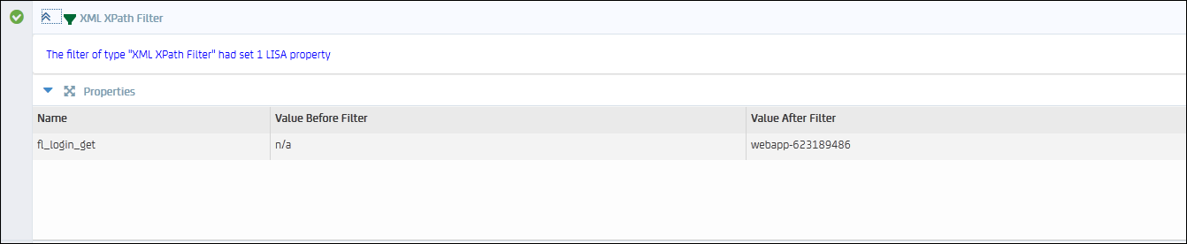Result of a filter in the DevTest Portal, Monitor Tests