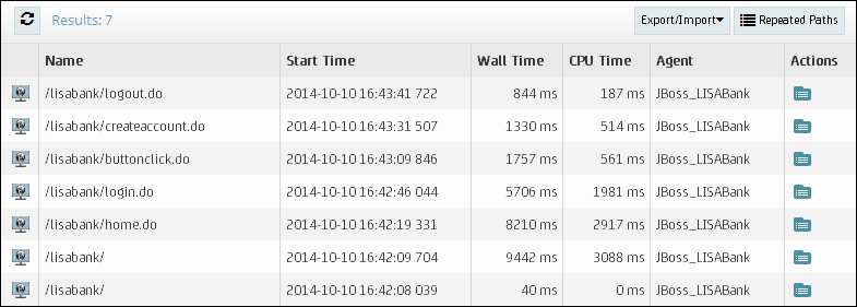 Screen capture of Results pane.