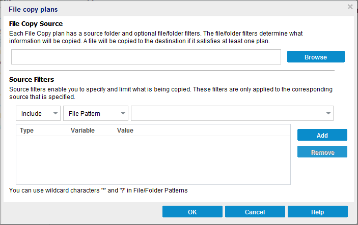 File Copy Policies - Source and Filters - File Copy