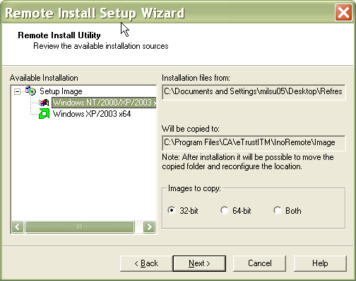 Remote Install Installation Source and Destination